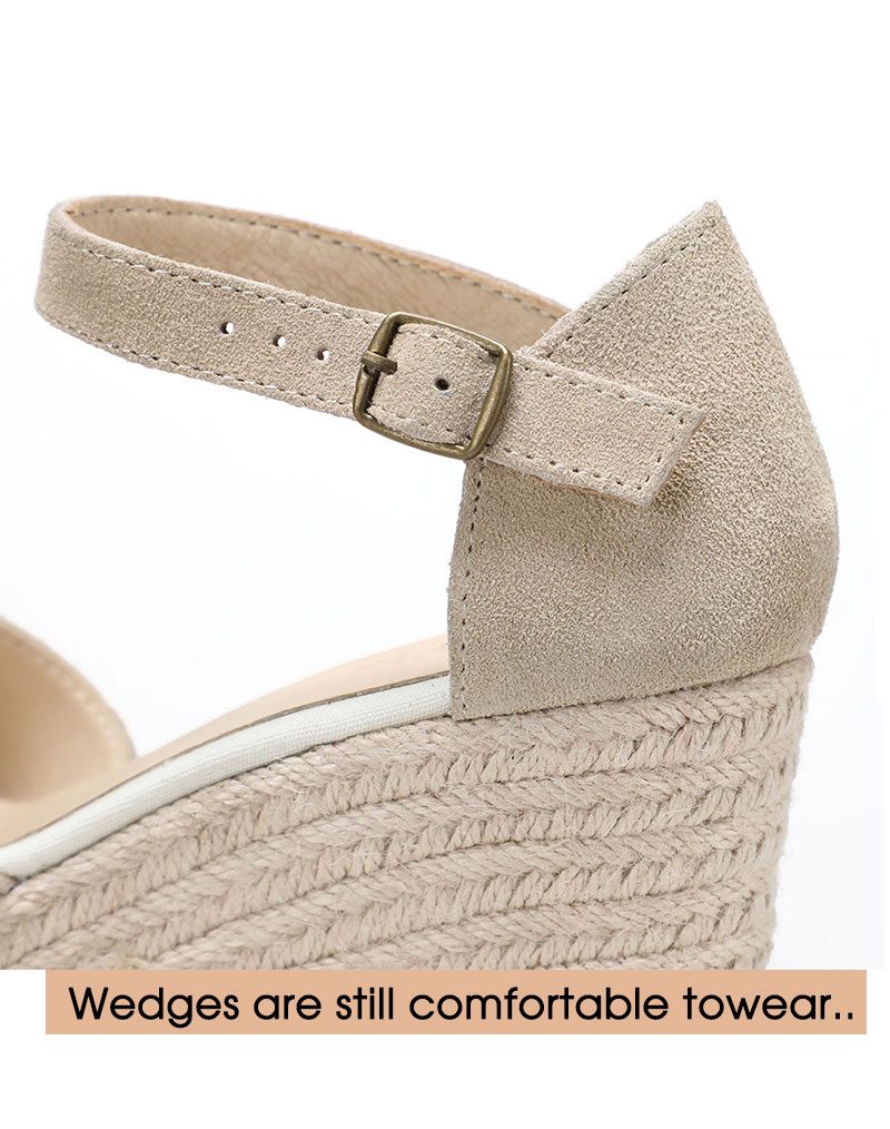 2021 5-9cm Sandalias Mujer Promotion Genuine Ankle-wrap Sandals Sapatos Mulher Wedge Heel Shoes For Closed Toe Wedges Ladies