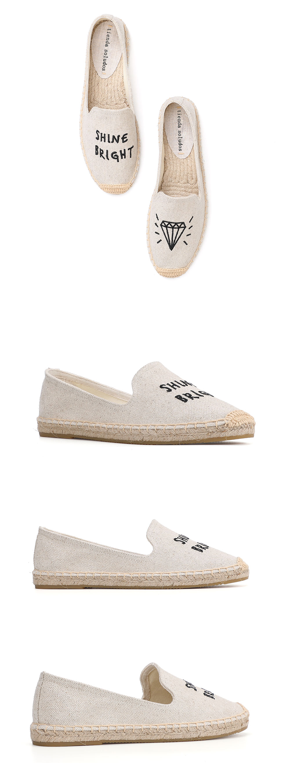 Women's Shoes 2022 Ballet Flats Round Toe Espadrilles For Flat Ladies Rushed Sale Hemp Sapatos Zapatillas Mujer Casual