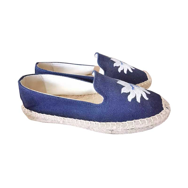 Sun Pattern Exquisite Embroidery Fashion Elegant High-quality Flat-bottomed Women's Espadrilles Casual Breathable Single Shoes