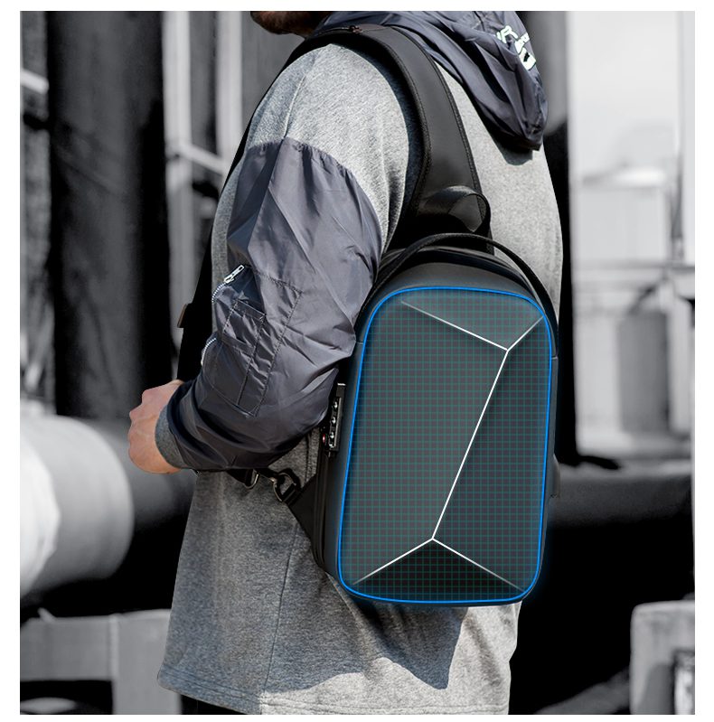 Fenruien Men Waterproof Crossbody Bag USB Charge Shoulder Bag For Men Anti Theft Multifunction Short Travel Messenger Chest Pack