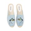 Ladies Summer Fashion Toe Slippers Sandals Flat Comfortable Breathable Slip On Espadrilles Denim Floral Embroidered Mules