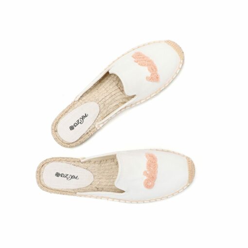 Ladies Summer Flat Breathable Espadrille Slippers Fashion Casual Simple Beach Sandals Ladies Muller Shoes Shallow Mouth