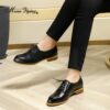 Mona Flying Women's Leather Oxfords Saddle Derby Shoes Casual Lace-up Flats Office Formal for Female Ladies 2020 New FLX20-1