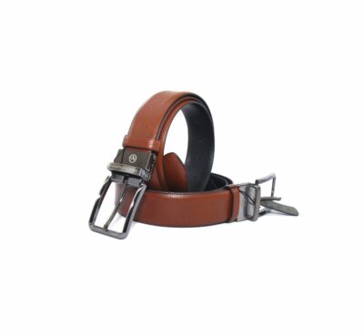 Premium Handmade Reversible Double Side Belts with High Quality Silver Metal Buckles, Real Floater Leather, Rusty Brown Color