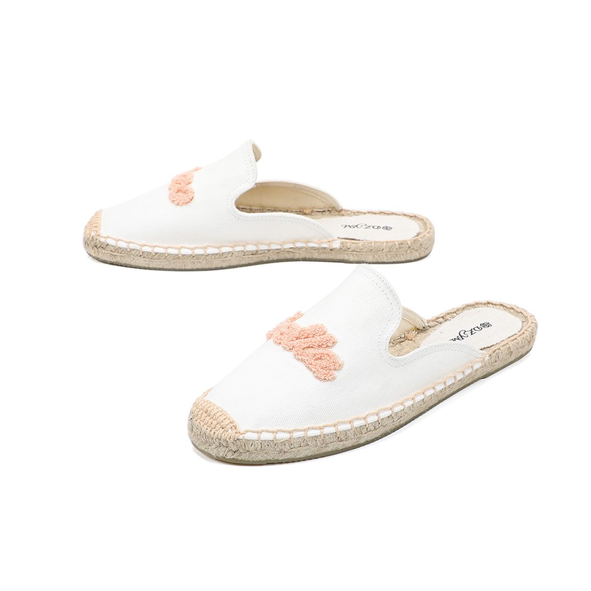 Ladies Summer Flat Breathable Espadrille Slippers Fashion Casual Simple Beach Sandals Ladies Muller Shoes Shallow Mouth Slip On