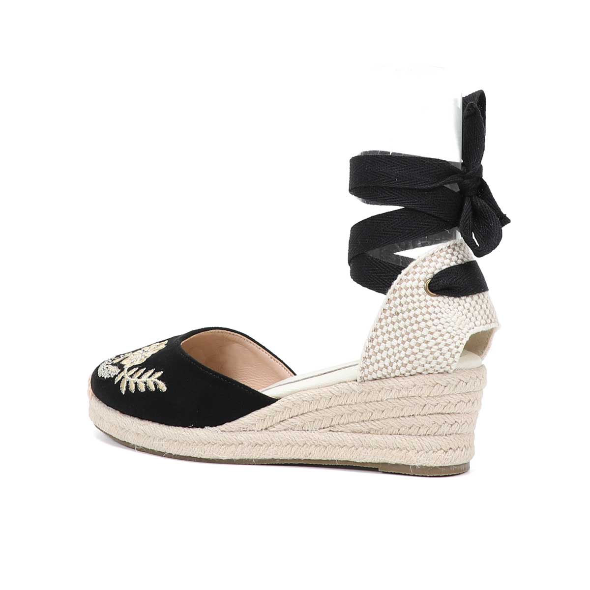Summer ladies temperament wedge heel strap sandals black all-match thick heel platform waterproof platform 5cm espadrille