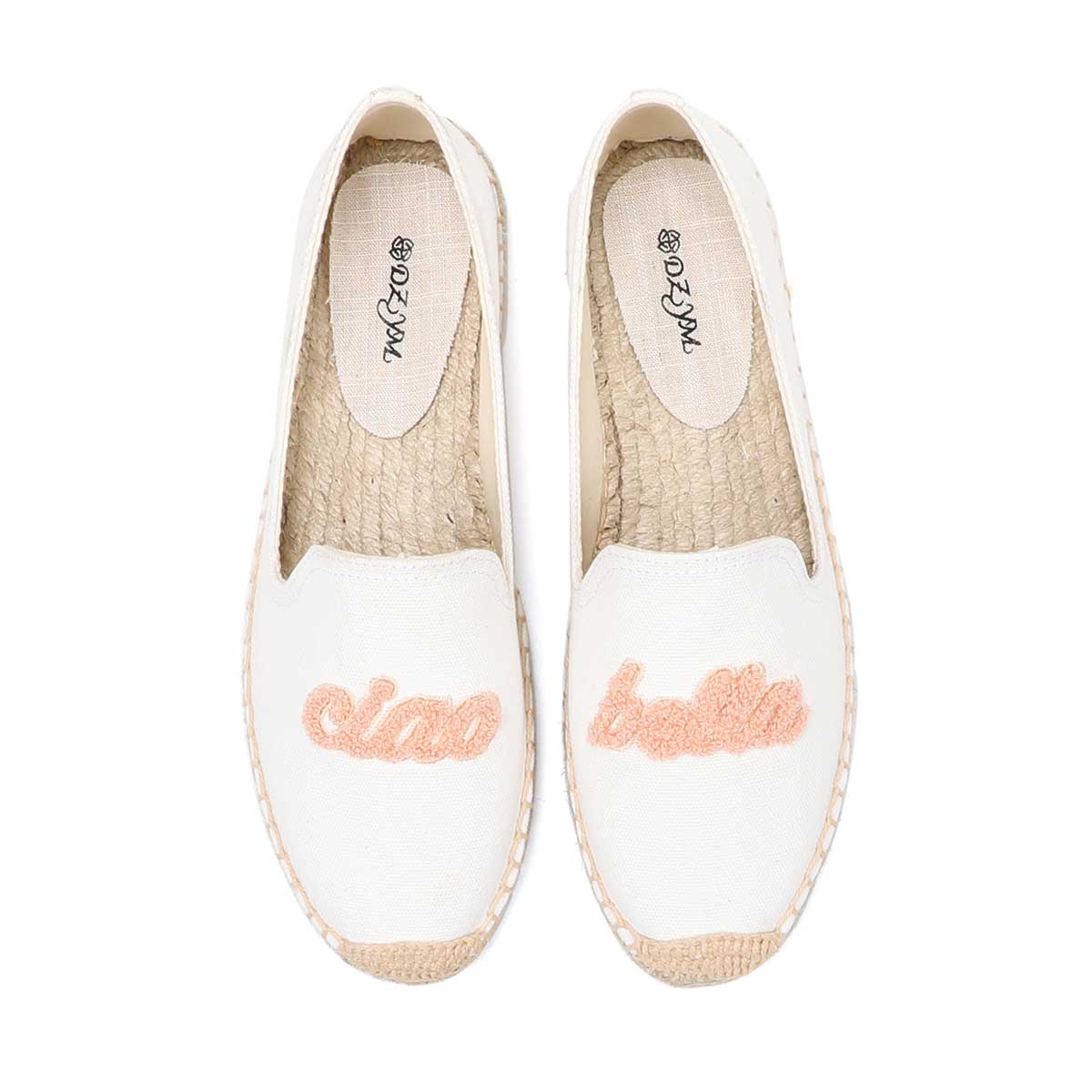 2022 Ladies Casual Letter Embroidered Flat Shoes Summer Slip-On Cloth Shoes Espadrilles All-match Comfortable Loafers Fisherman