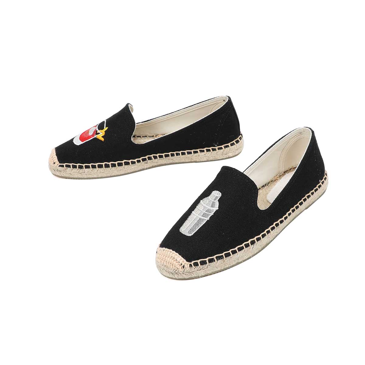 2022 new comfortable all-match flat ladies fisherman shoes round toe shallow mouth slip-on canvas shoes casual mules