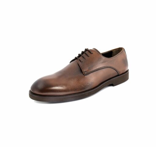 SHENBIN's Handmade Derby Shoes with Extra Light Soles, Brown Floater Leather, Lightweight Comfortable Men's Footwear