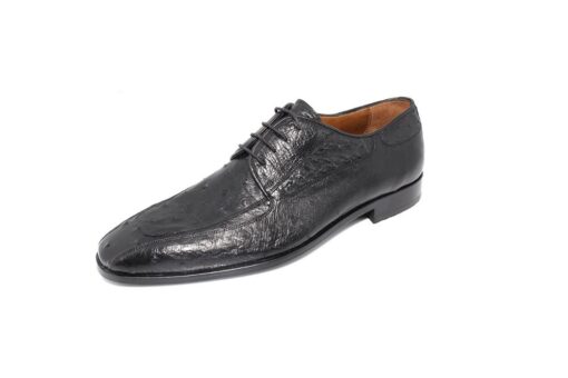 SHENBIN's Ostrich Leather Square Toe Handmade Derby Shoes, Limited Edition, Men's Luxury Formal Footwear