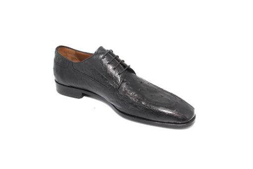SHENBIN's Ostrich Leather Square Toe Handmade Derby Shoes, Limited Edition, Men's Luxury Formal Footwear