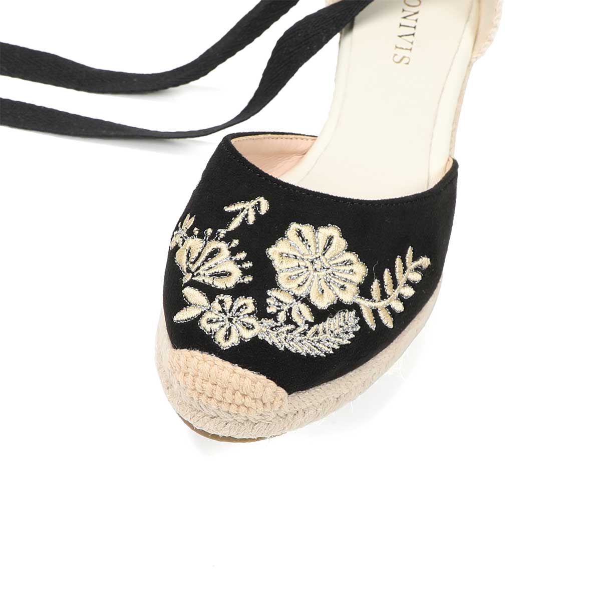 Summer ladies temperament wedge heel strap sandals black all-match thick heel platform waterproof platform 5cm espadrille