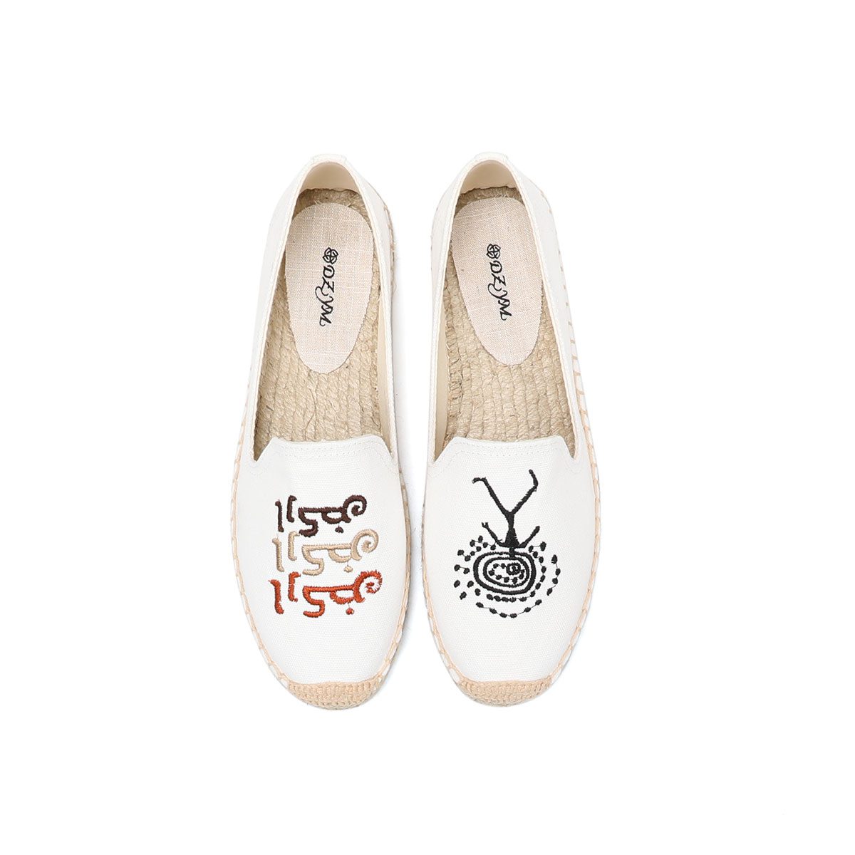 Personality fashion new style flat shoes Personality embroidery non-slip women's flat espadrilles