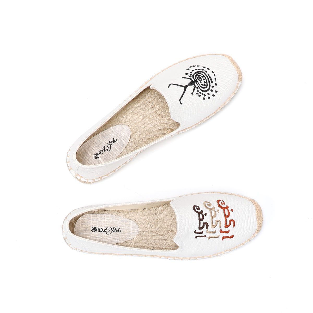 Personality fashion new style flat shoes Personality embroidery non-slip women's flat espadrilles