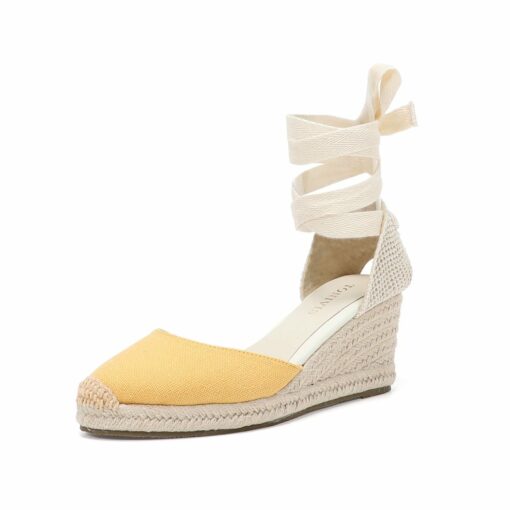 Summer Ladies Fashion Platform Ankle Strap Wedge Wrap Toe Comfort High Heel Espadrilles Women Style Sandals