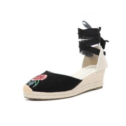 Summer ladies temperament wedge heel strap sandals black all match thick heel platform waterproof platform cm