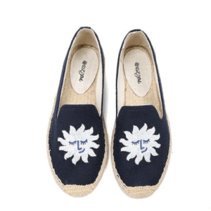 Sun Pattern Exquisite Embroidery Fashion Elegant High quality Flat bottomed Women s Espadrilles Casual Breathable Single