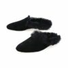 Black wool slippers