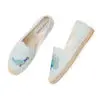 Women  Real Espadrilles Mujer Casual Shoes New Sapatos Slipper Embroidery Sweet Slip Smoking Up Summer
