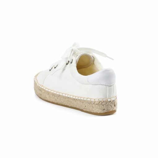 Women s Espadrille Work Shoes  Real Sapatos Platform Cotton Fabric Lace up Round Toe Solid