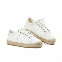 Women s Espadrille Work Shoes Real Sapatos Platform Cotton Fabric Lace up Round Toe Solid