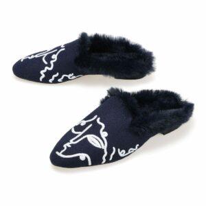 Women s Slip Slippers Outdoor Indoor Warm Plush Bedroom Shoes Scuff With Comfy Faux House Slipper