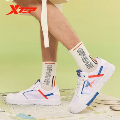 Xtep Men Skateboarding Shoes 2021 Summer New Casual Shoes Trend Sports Shoes Men's Mesh Breathable Running Shoes 879219310028