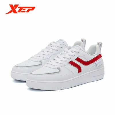 Xtep Skatebaording Shoes Men's Spring 2021 New Casual Shoes Fashion Trend White Shoes Leather Sports Shoes 879119317031