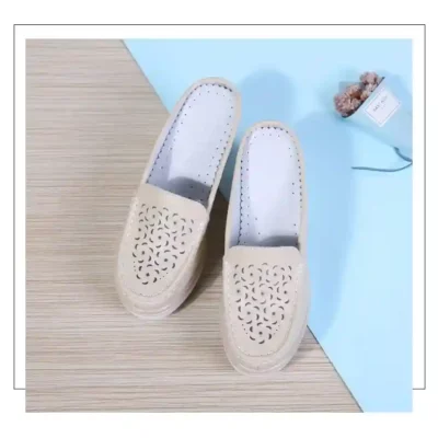 Women's Breathable Leather Platform Summer Slippers