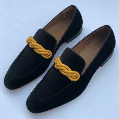 Retro Brown Braided Twist Faux Suede Loafers CP031