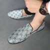 DG Grey Pattern Printed Round Toe Loafers CP330