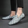 DG Grey Pattern Printed Round Toe Loafers CP330