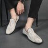 Smudge Simple Round Toe Slip-on Loafers CP328