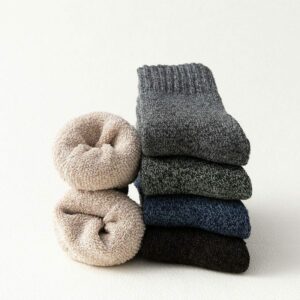 Solid color thick warm socks