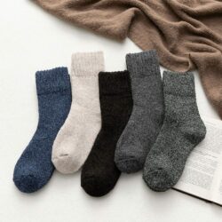Solid color thick warm socks