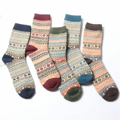 Rabbit Wool Vintage Men's Christmas Socks