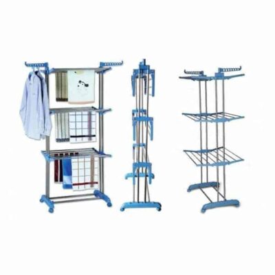 3 Tier Foldable Clothes Drying Rack - Blue/Gray