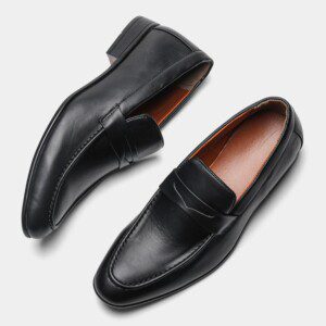Hecraft Round Toe Black Penny Loafer