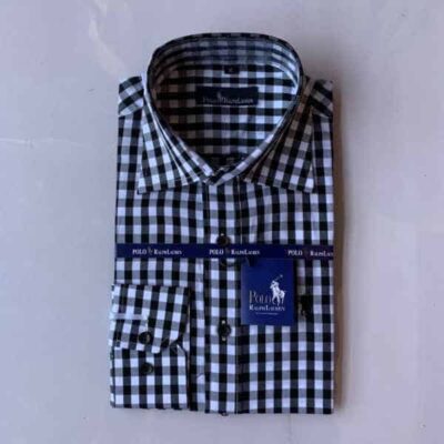 Checkered Black Ralph Lauren Sleeve Shirt