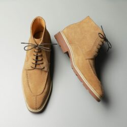 Lace Up Vintage Camel Suede Ankle Boot