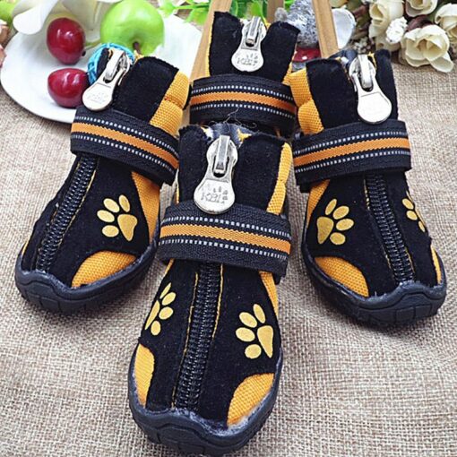 Cute Zipper Black and Red Pet Paw Boots