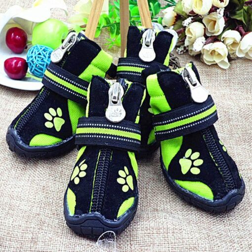Cute Zipper Black and Red Pet Paw Boots