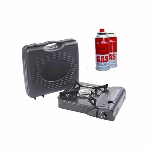 Portable Gas Burner + 2 Gas Refill Cans