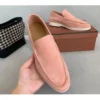 Solid Cut Peach Suede Yacht Loafer