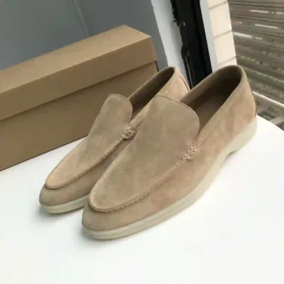 Straight Cut Men's Camel Suede Yacht Loafer