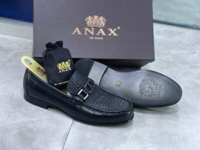 UK Anax Black Horsebit Leather Loafer