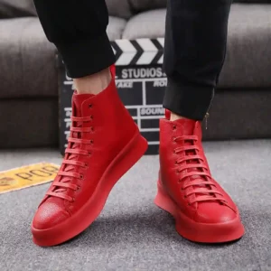 Yomior Total Red Lace Up leather Canvas Boot