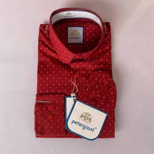 Petergiant Tuxedo Polka Dot Shirt with Pocket Square