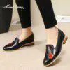 Mona Flying Women's Shoes Leather Comfort Tassel Hand-made Penny Loafer Causal Slip-on Flat Guitar Pattern for Ladies L068-2 2