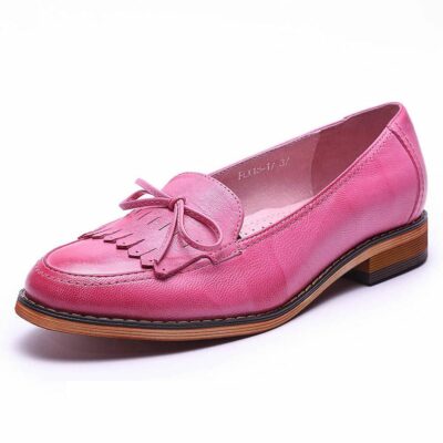 Mona Flying Women Leather Loafers Slip-on Casual Hand-made Comfort Pointed Toe Shoes For Office Work OL Women Ladies FLX18-17 4